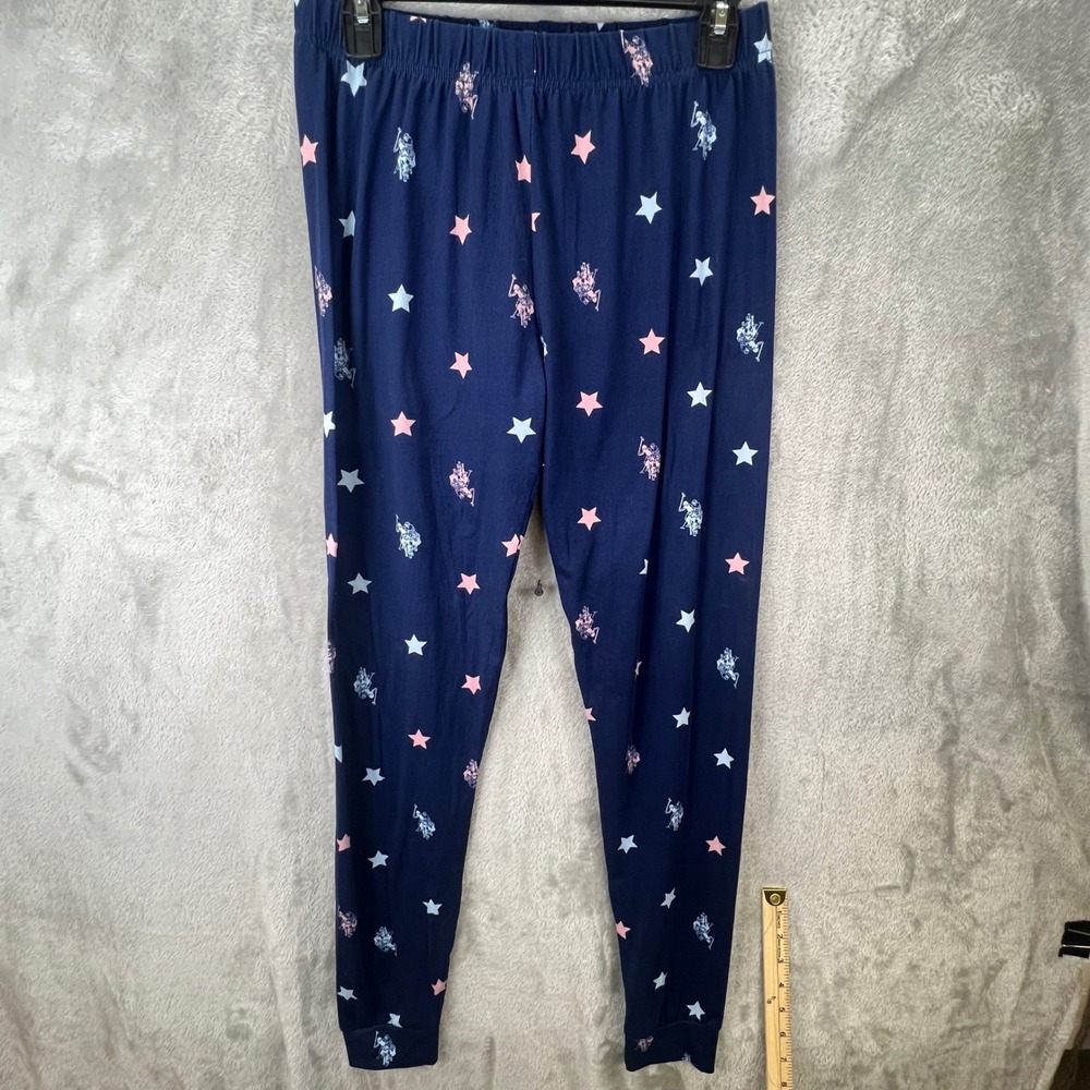 US Polo Assn Womens Navy Star Print Pajama Jogger Pants S Loungewear Sleepwear